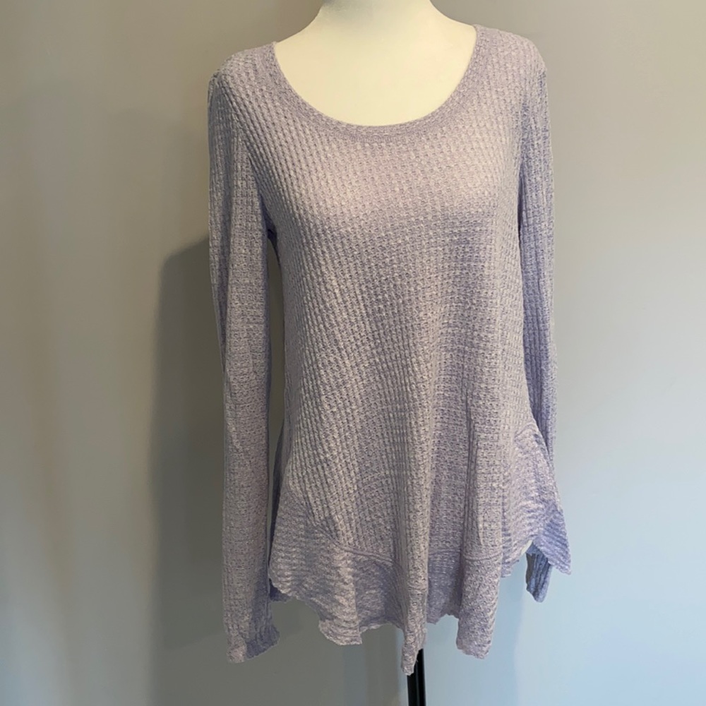 Saturday Sunday Anthropologie Lilac Waffle Shirt